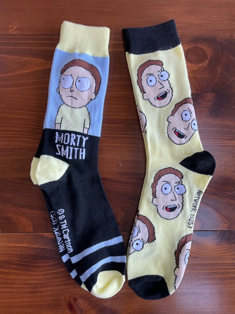 Morty Smith Graphic Crew Socks - Yellow & Black